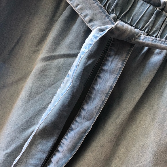 *SOLD* NWOT Soft denim mini skirt with waist tie - Picture 2 of 4